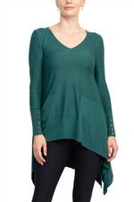 Cupio V - Neck Long Sleeve High Low Hem Top - Glamourous Grace