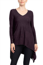 Cupio V - Neck Long Sleeve High Low Hem Top - Glamourous Grace