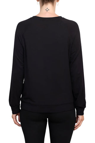 Carmen Marc Valvo Crew Neck long Sleeve Elastic Cuff’s Embellished Knit Top - By Baano