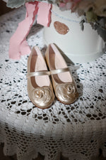 Camille- Gold Leather Mary Jane Shoes