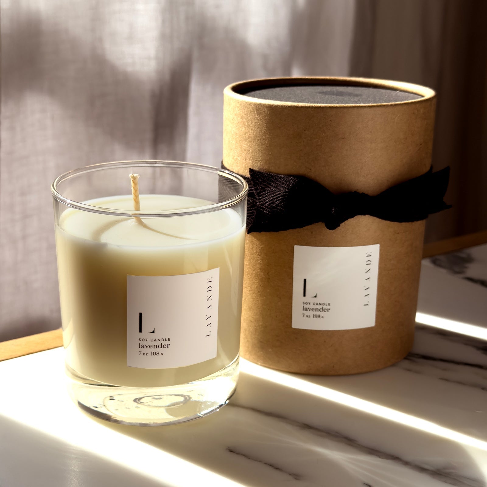 Candle -Lavender & Orange Soy Candle - By Baano