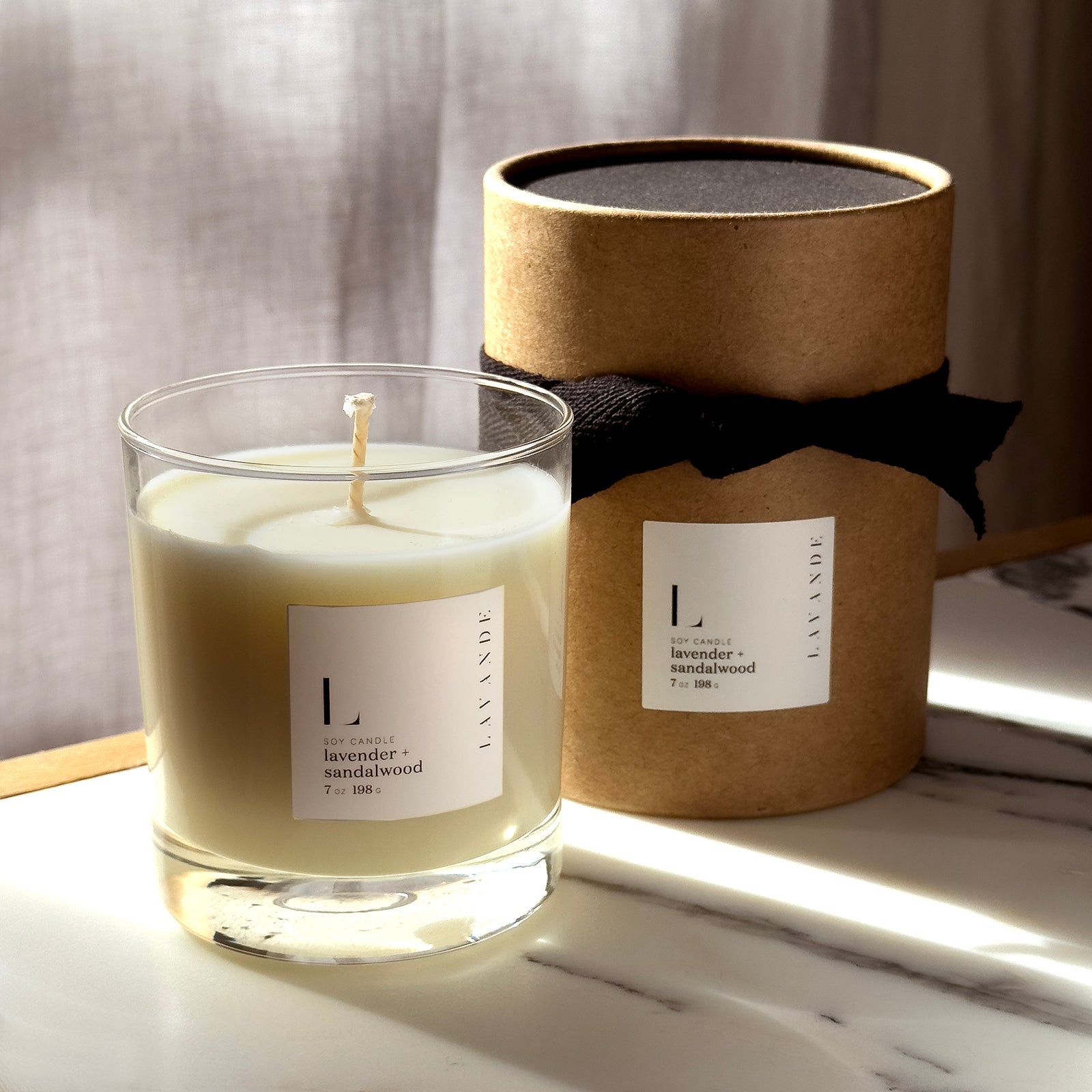 Candle - Lavender / Sandalwood Soy Candle - By Baano