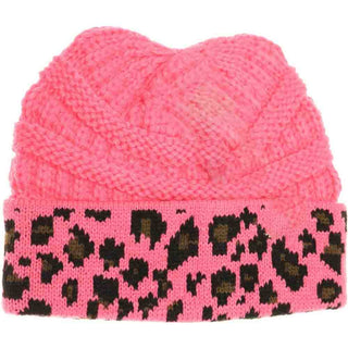 KIDS Matching Cuff Leopard Print C.C Beanie