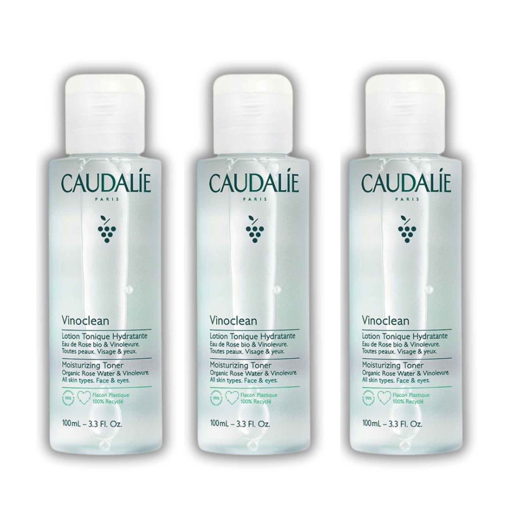 Caudalie Vinoclean Moisturizing Toner 100 ml -3 Pack