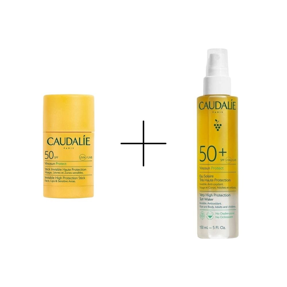 Caudalie Vinosun Protect SPF50+ High Protection Stick 15 gr + Caudalie Vinosun Protect Spf 50 Sun Water 150 ml - By Baano