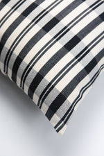 Cecilia Black and Ivory Striped Plaid Pillow