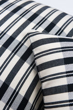 Cecilia Black and Ivory Striped Plaid Pillow