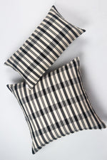 Cecilia Black and Ivory Striped Plaid Pillow