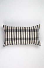 Cecilia Black and Ivory Striped Plaid Pillow
