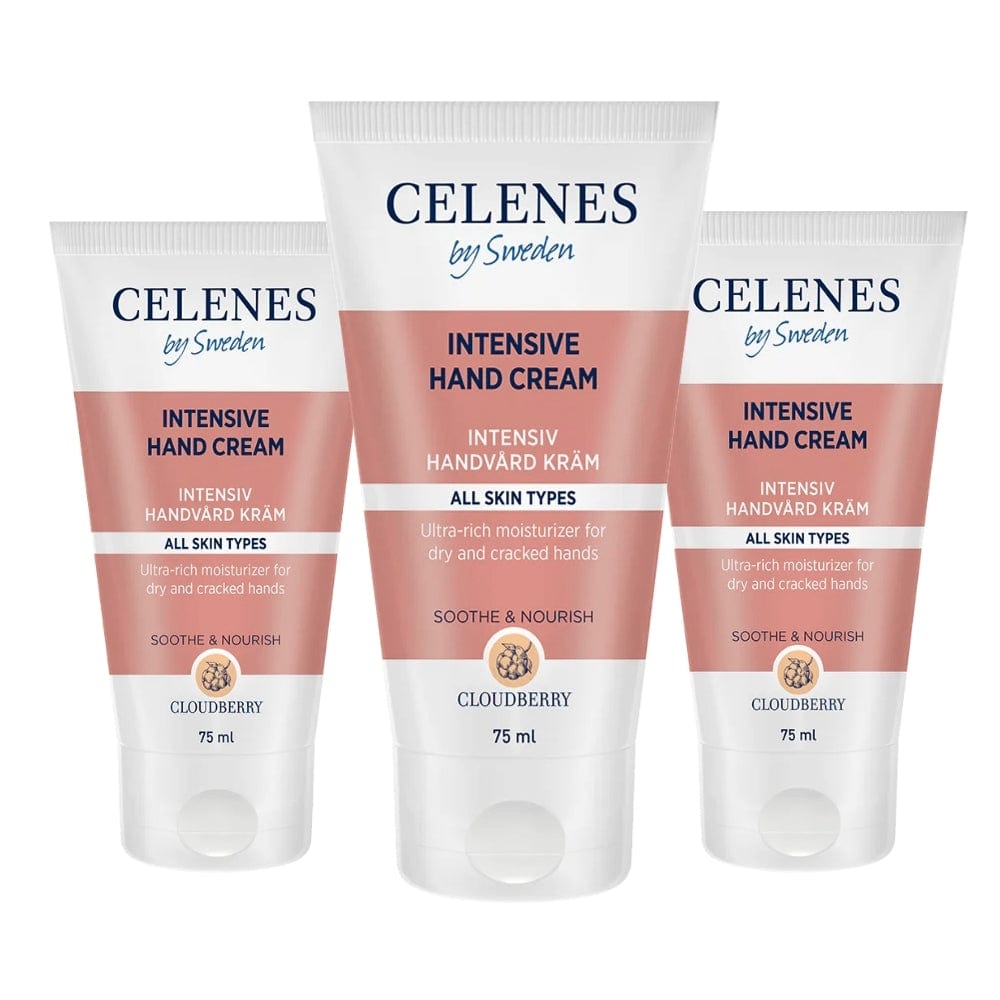 Celenes by Sweden Cloudberry Intensive Hand Cream 75 ml / 2.5 fl oz -3 Pack - By Baano