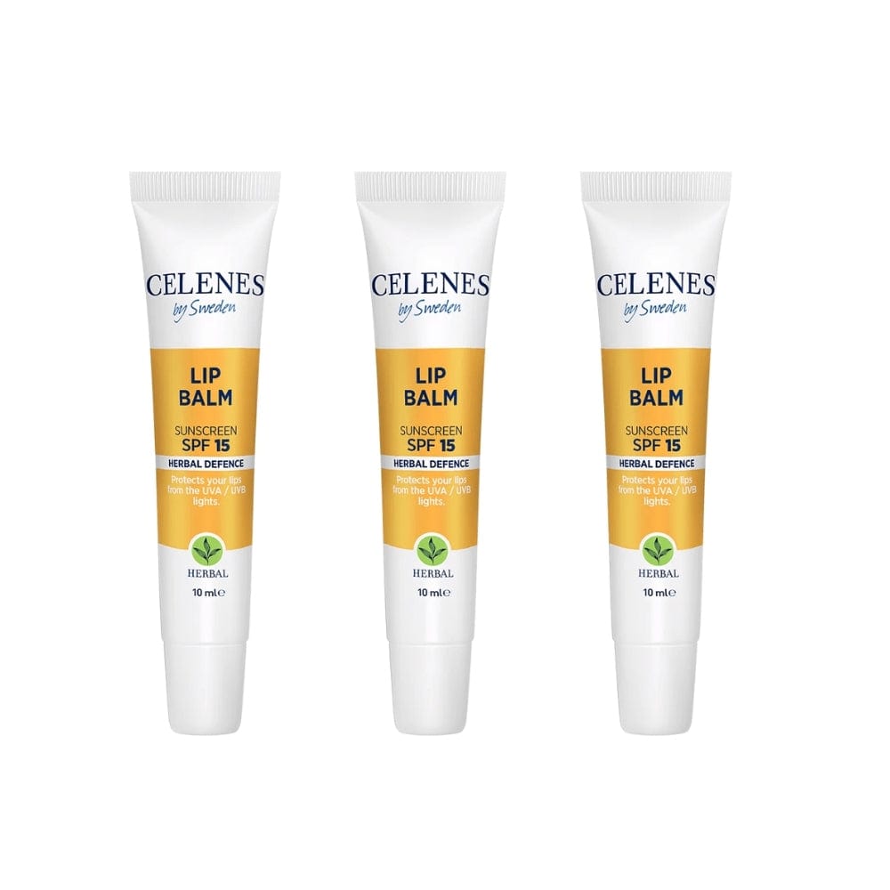 Celenes by Sweden Herbal Defence Lip Balm With Sunscreen Spf 15 10 ml -3 Pack - By Baano