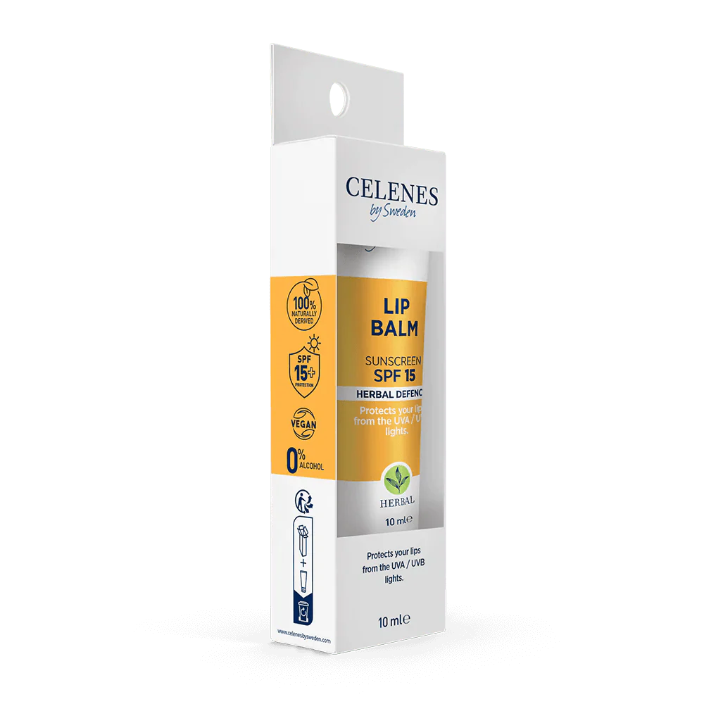 Celenes by Sweden Herbal Defence Lip Balm With Sunscreen Spf 15 10 ml -3 Pack - By Baano