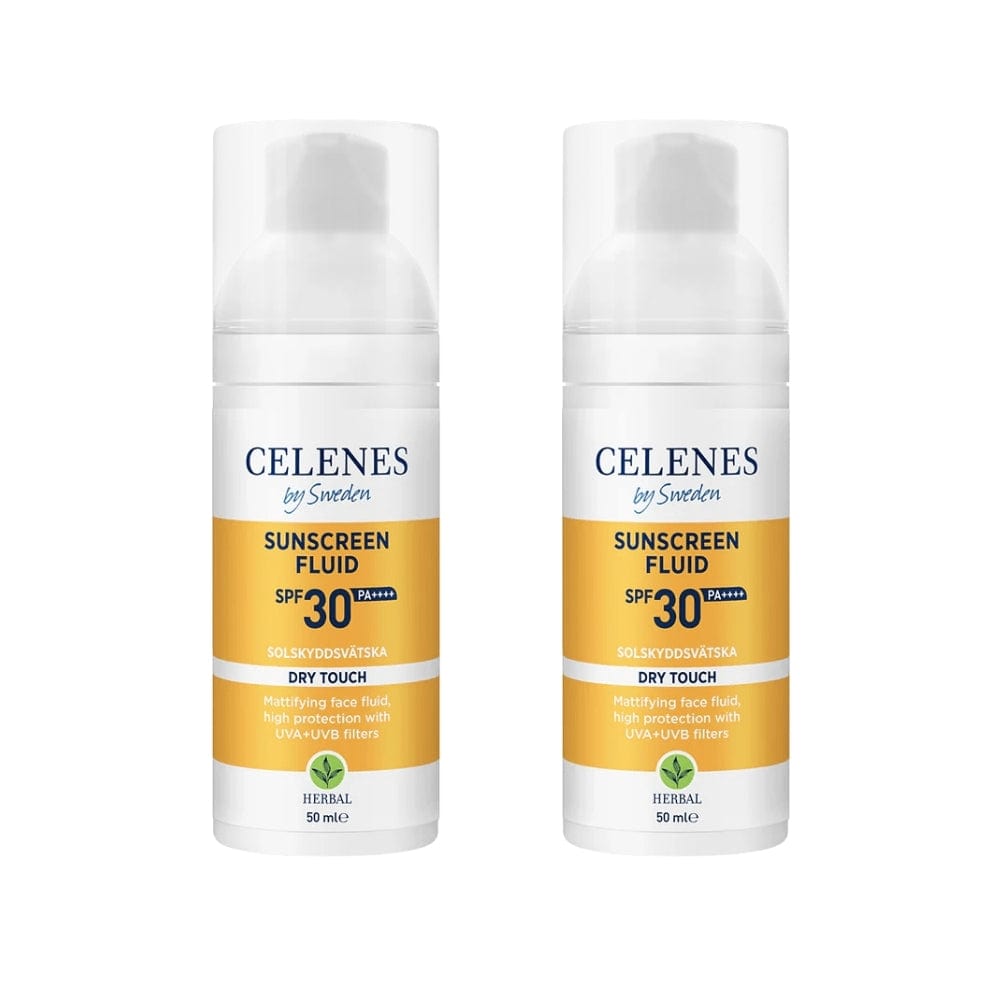 Celenes by Sweden Herbal Sunscreen Dry Touch Fluid Spf 30 50 ml / 1.7 fl oz -2 Pack - By Baano