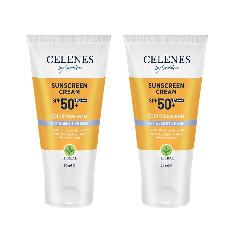 Celenes by Sweden Herbal Sunscreen Face Cream Spf 50 Dry / Sensitive 50 ml / 1.7 fl oz -2 Pack - By Baano