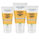 Celenes by Sweden Herbal Sunscreen Face Cream Spf 50 Dry / Sensitive 50 ml / 1.7 fl oz -3 Pack - By Baano