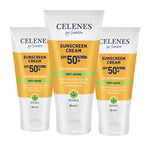 Celenes by Sweden Herbal Sunscreen Face Cream Spf Anti Aging 50 Spf  50 ml / 1.7 fl oz -3 Pack - By Baano
