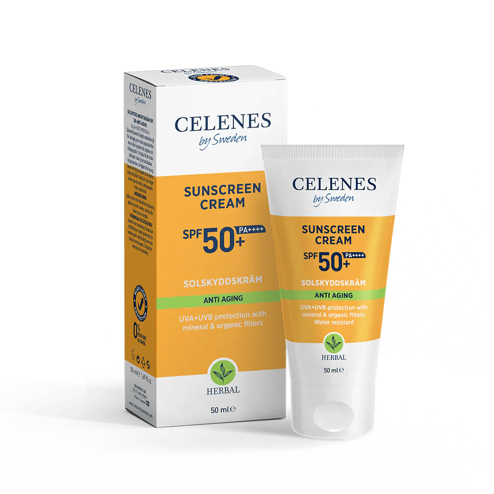 Celenes by Sweden Herbal Sunscreen Face Cream Spf Anti Aging 50 Spf  50 ml / 1.7 fl oz -2 Pack - By Baano
