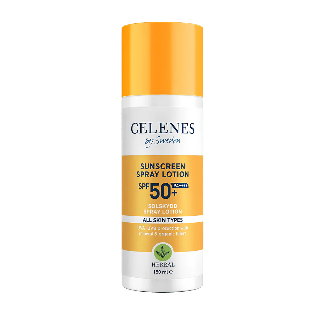 Celenes by Sweden Herbal Sunscreen Spray Lotion 50 Spf  150 ml / 5 fl oz - By Baano