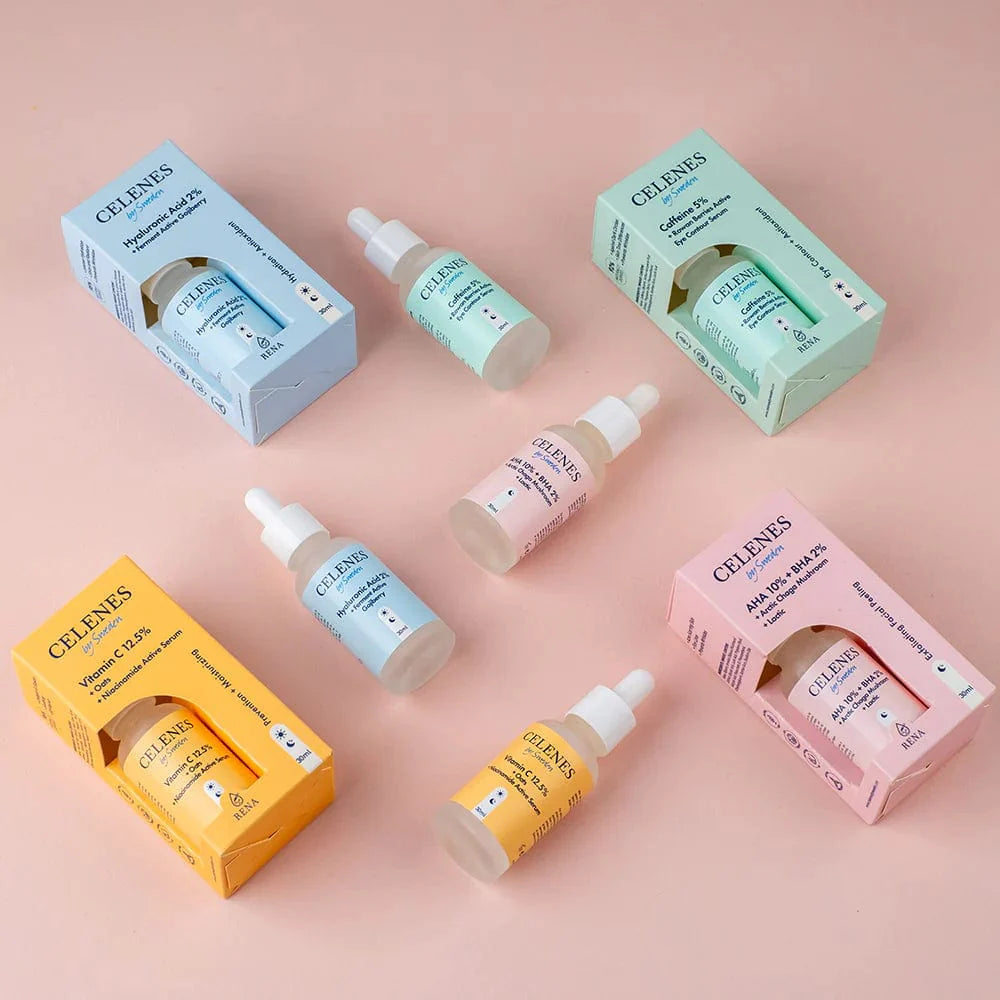 Celenes by Sweden Rena Vitamin C 12.5% + Oats + Niacinamide Active Serum 30 ml -3 Pack Chivela