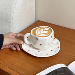 Ceramic Heart Mug and Saucer Set
