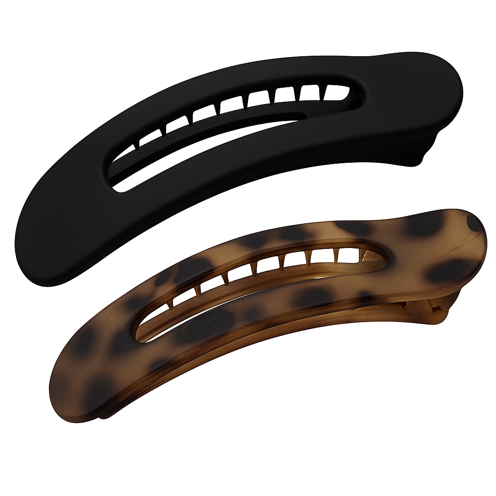 Oval Opulence Lay Flat Hair Clip - 2 Pack (Midnight Safari)