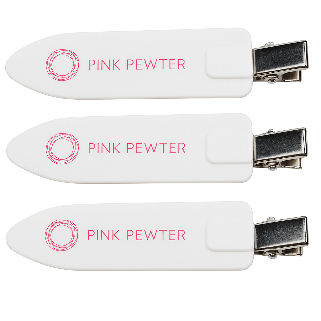 Oversized Creaseless Hair Styling and Sectioning Clips - 3pk (Pink Pewter)