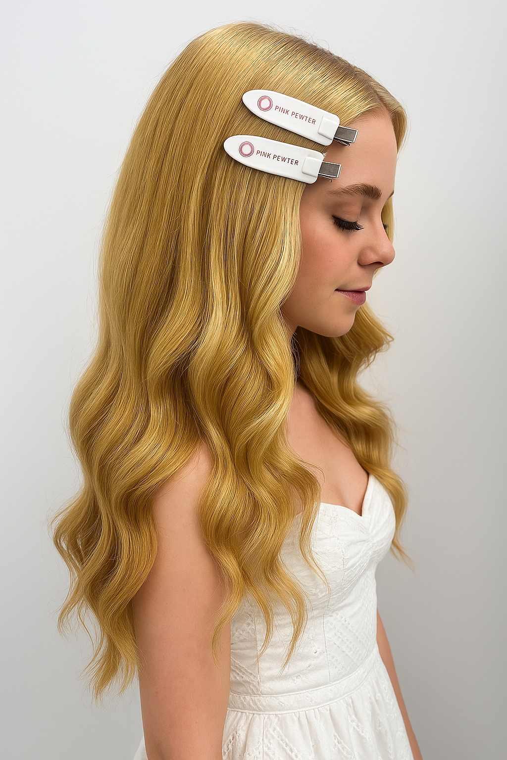 Oversized Creaseless Hair Styling and Sectioning Clips - 3pk (Pink Pewter)