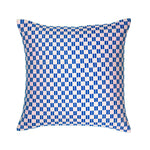 Checkered Blue and Pink Brocade Pillows