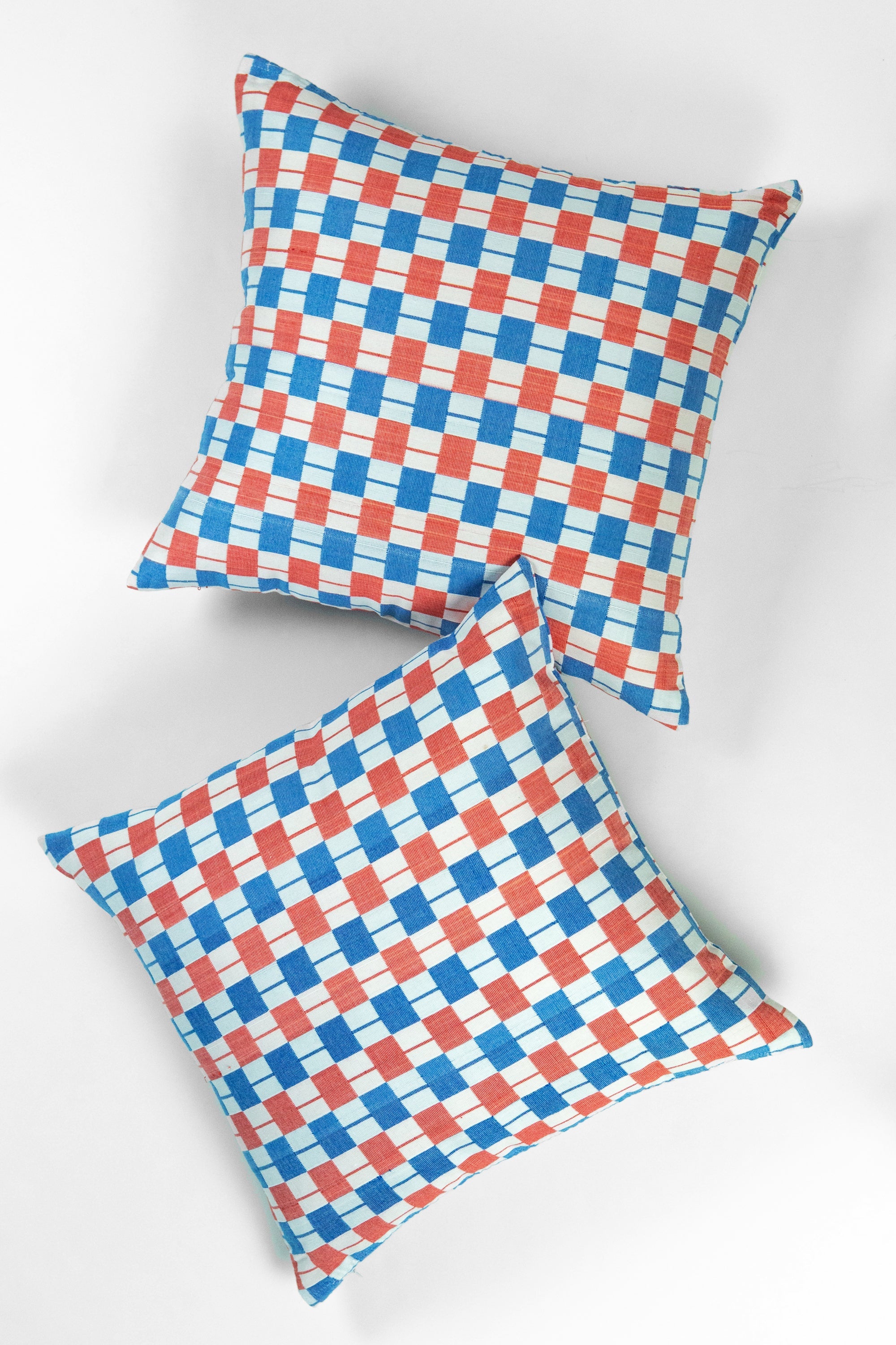 Sujani Pillow - Red & Blue Checkered