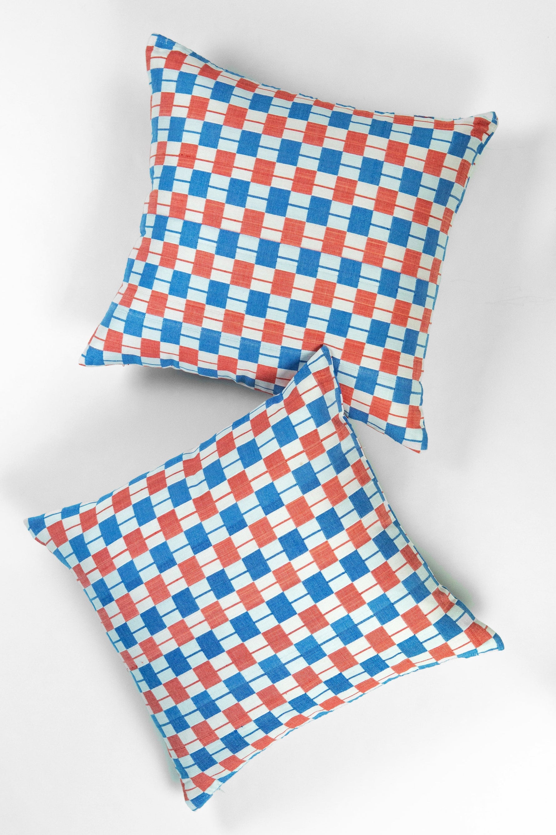 Sujani Pillow - Red & Blue Checkered