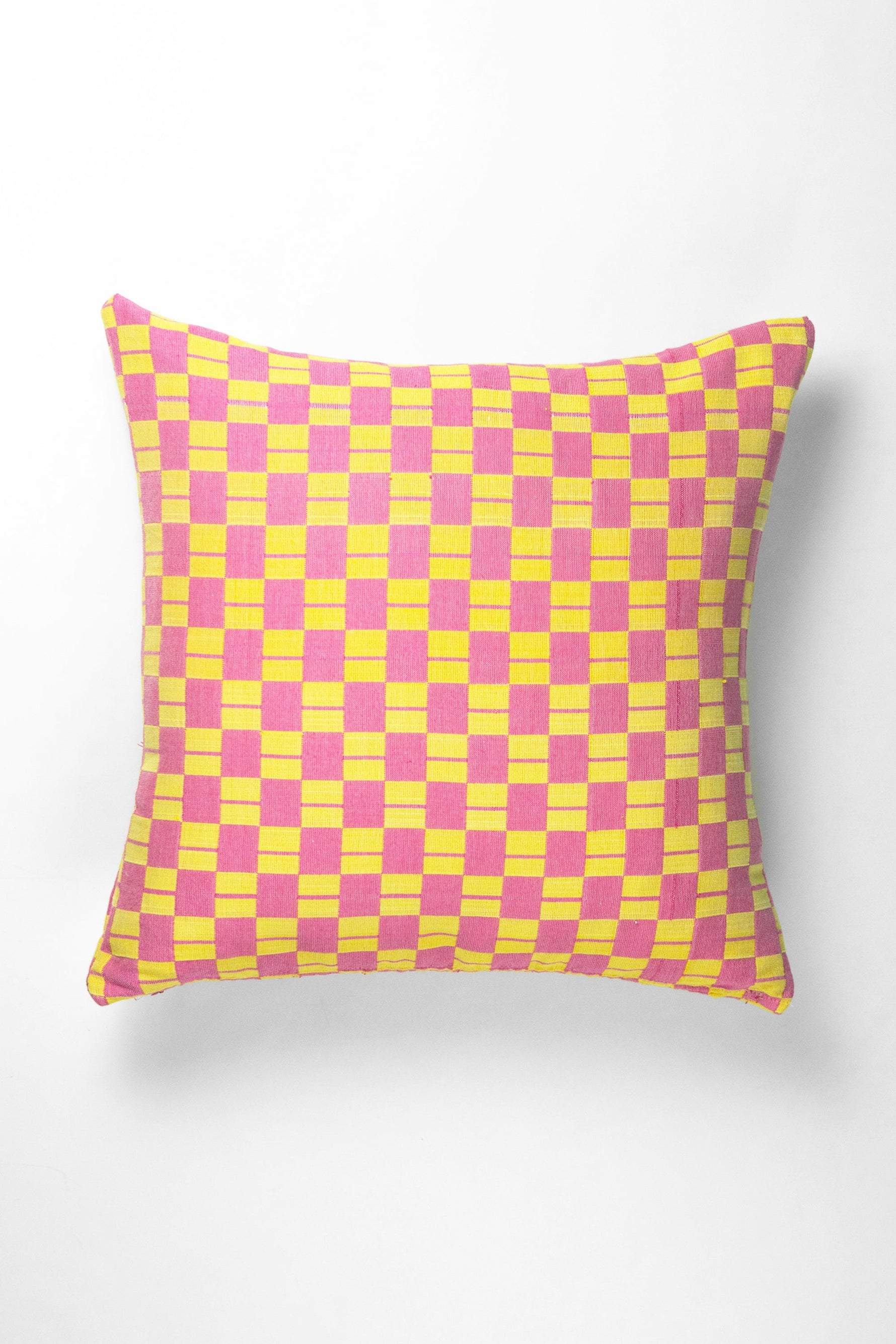 Sujani Pillow - Yellow & Pink Checkered