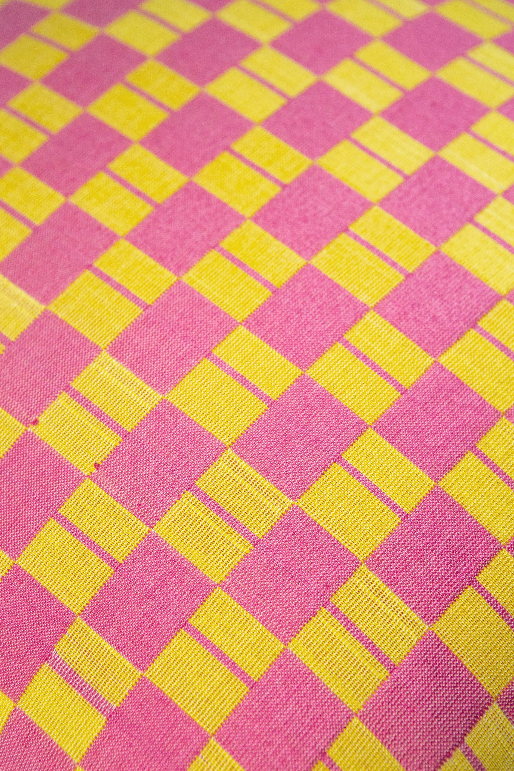 Sujani Pillow - Yellow & Pink Checkered