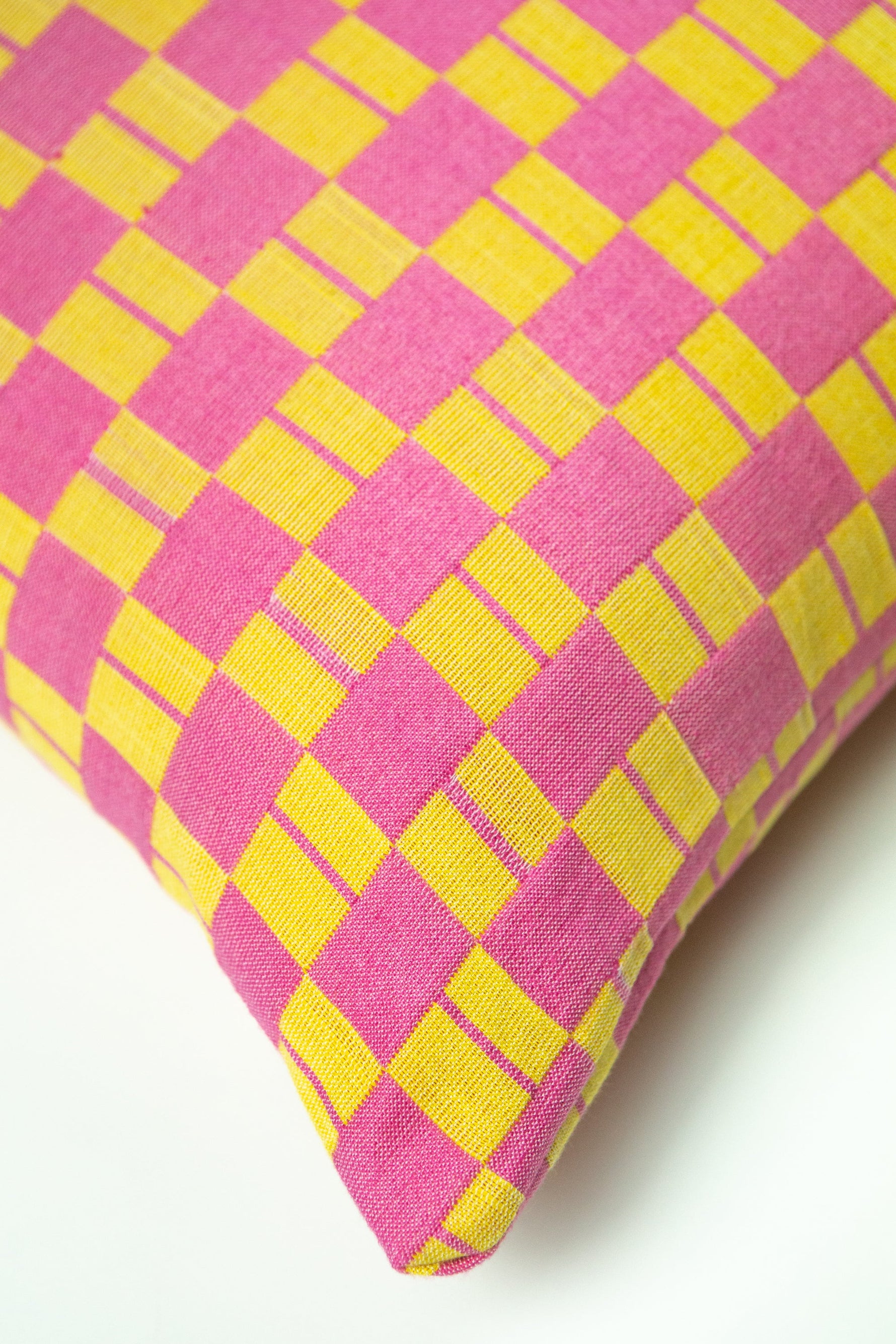 Sujani Pillow - Yellow & Pink Checkered