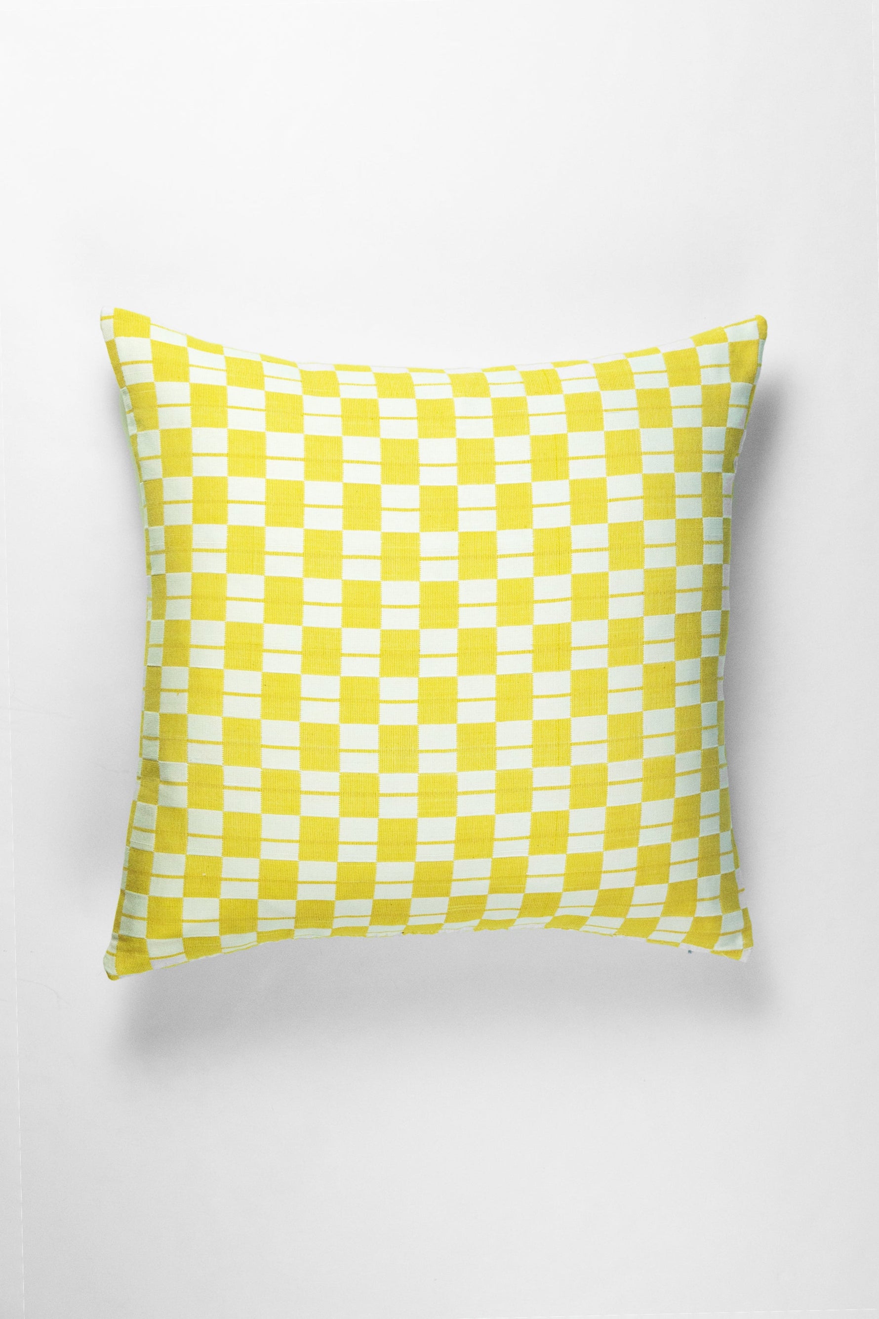 Sujani Pillow - Yellow & White Checkered