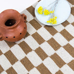 Zapotec Checkered Rug in Umber & Ivory