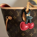 Cherry Vegan Leather Bag Charm