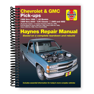 Chevrolet & GMC Full-size Pick-ups (88-98) & C/K Classics (99-00) Haynes Repair Manual (Spiral Bound) - By Baano
