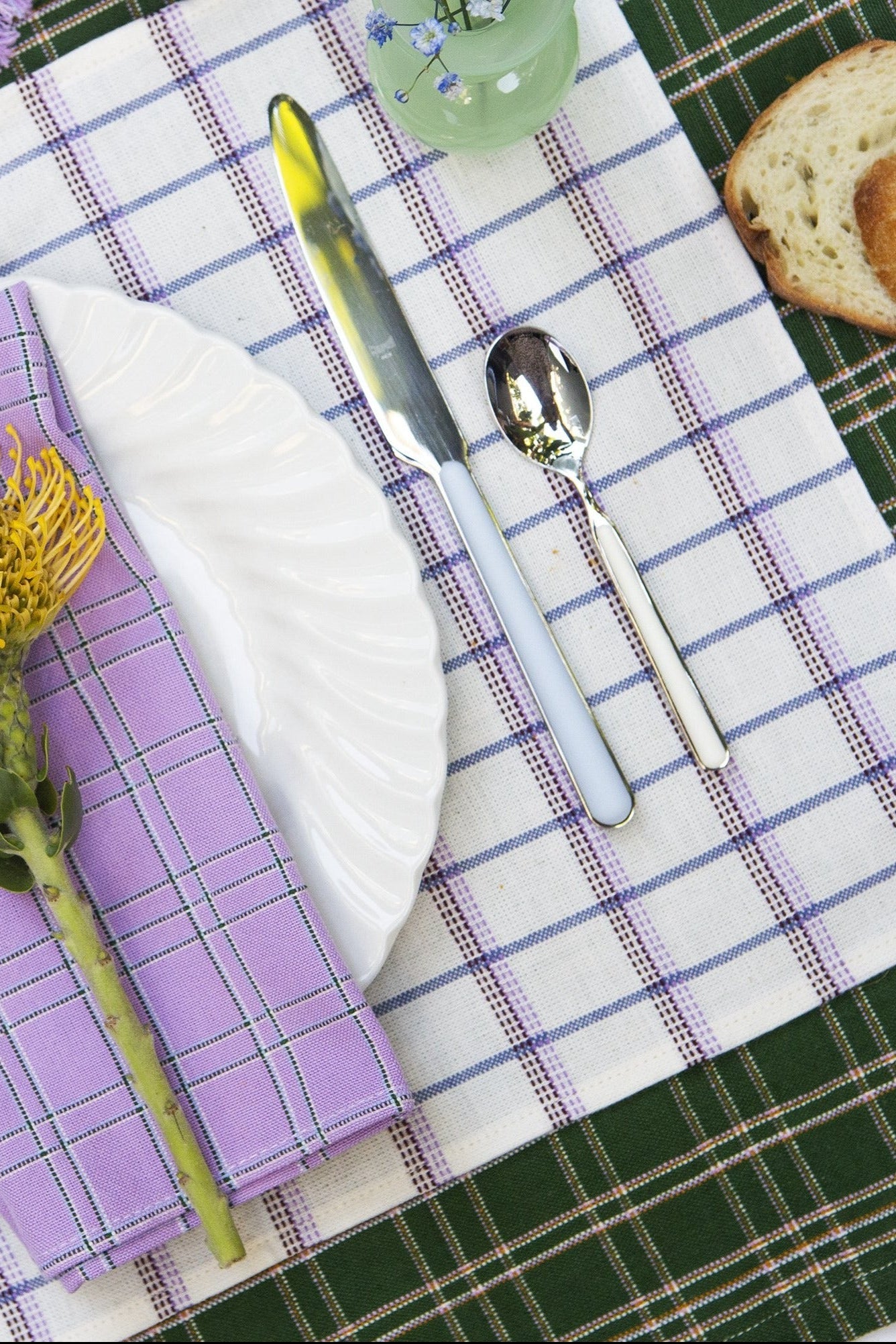 San Lucas Plaid White & Lilac Placemat