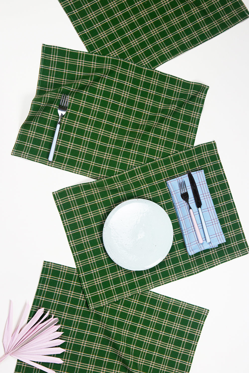 Chiapas Plaid Forest Green Placemat