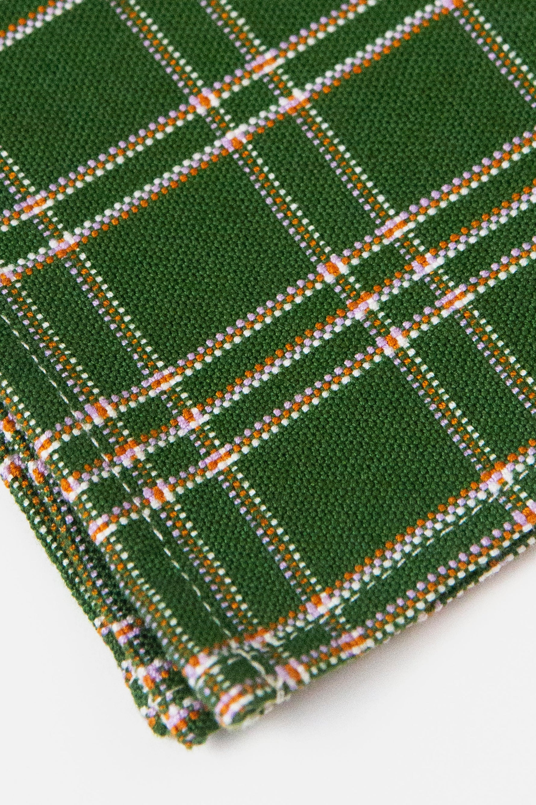 Chiapas Plaid Forest Green Cocktail Napkins, Set of 4