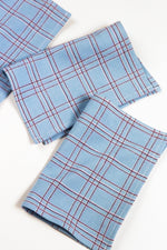 Chiapas Plaid Light Blue Cocktail Napkins Set of 4