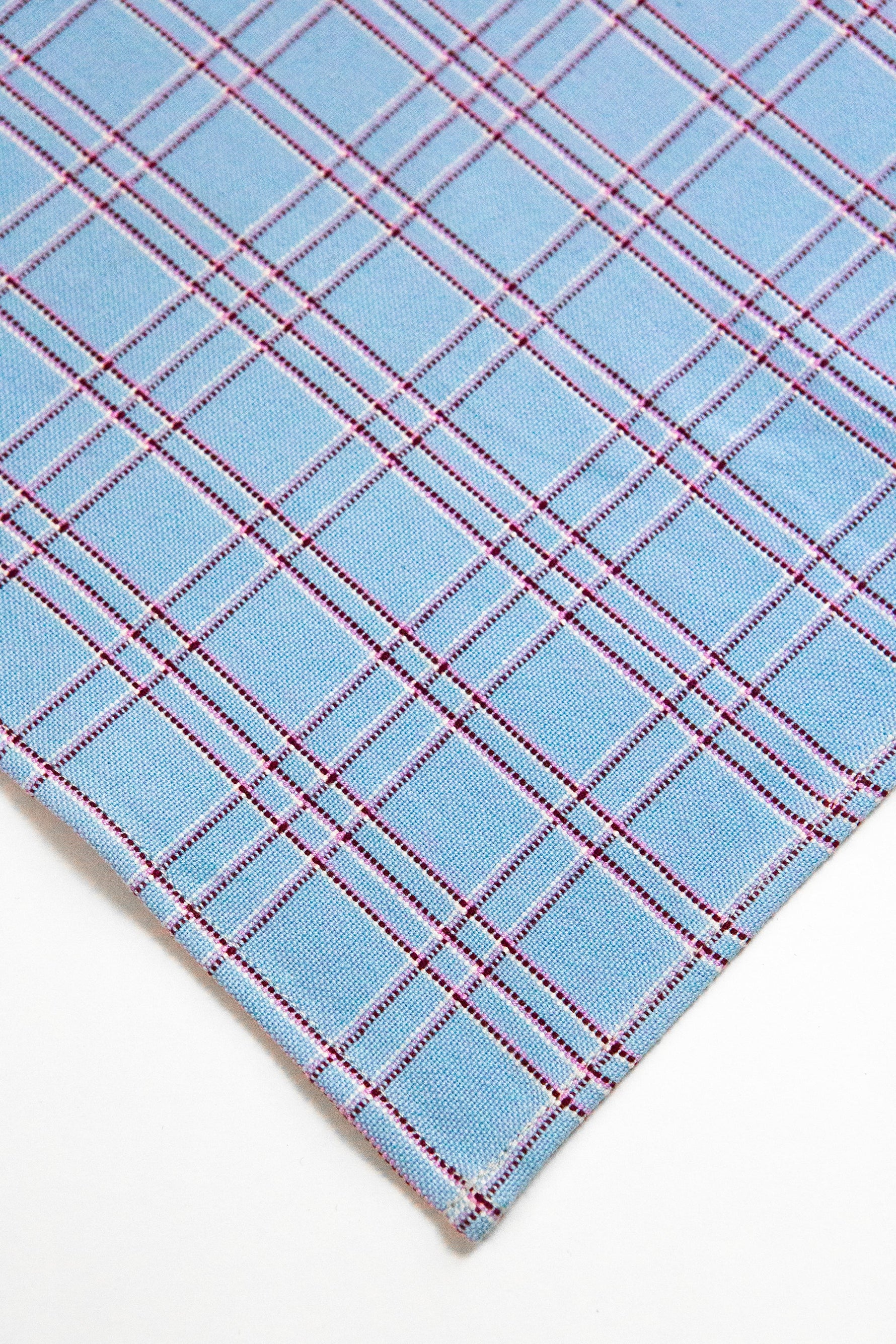 Chiapas Plaid Light Blue Cocktail Napkins Set of 4