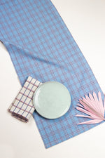 Chiapas Plaid Light Blue Table Runner