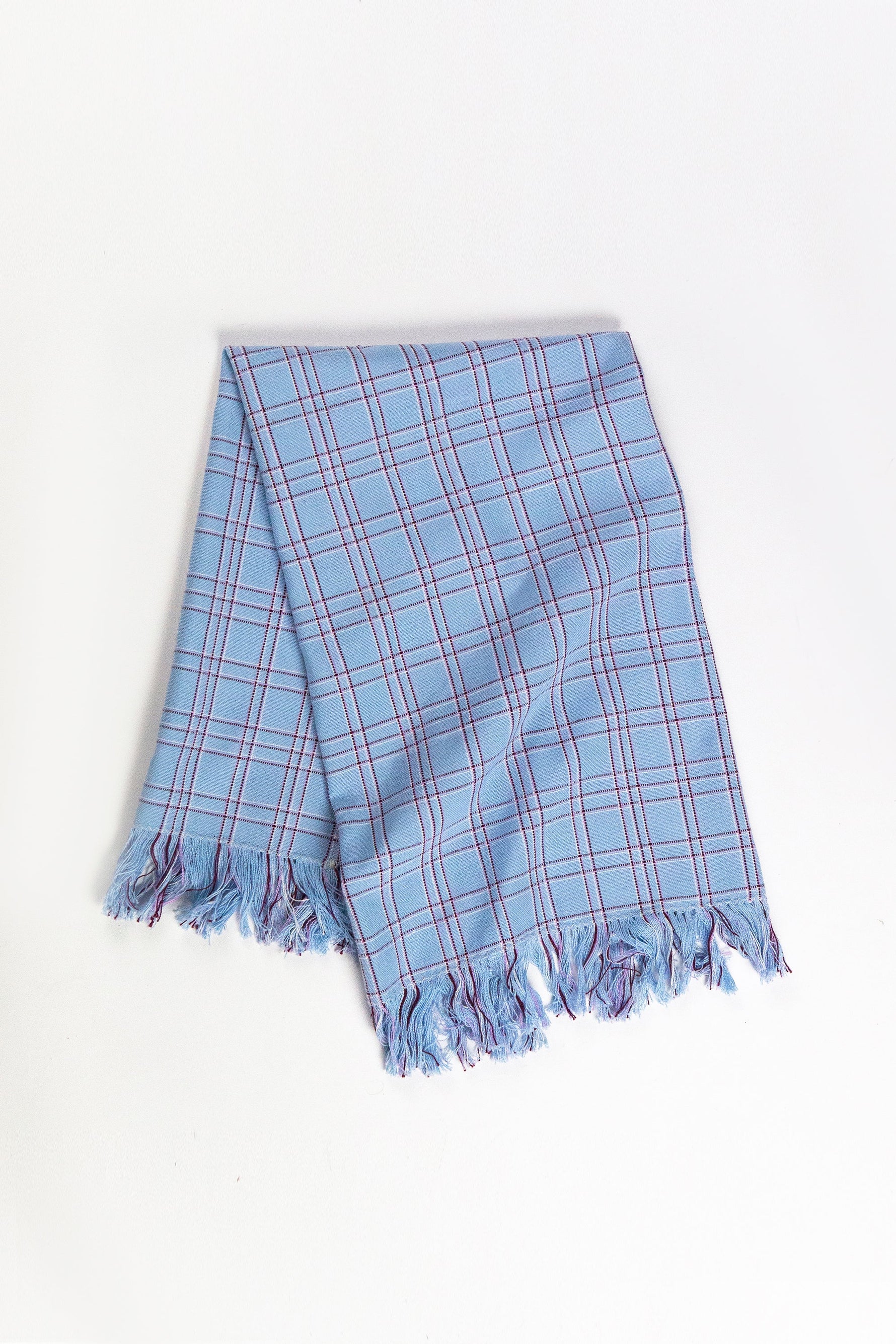 Chiapas Plaid Light Blue Kitchen Towel