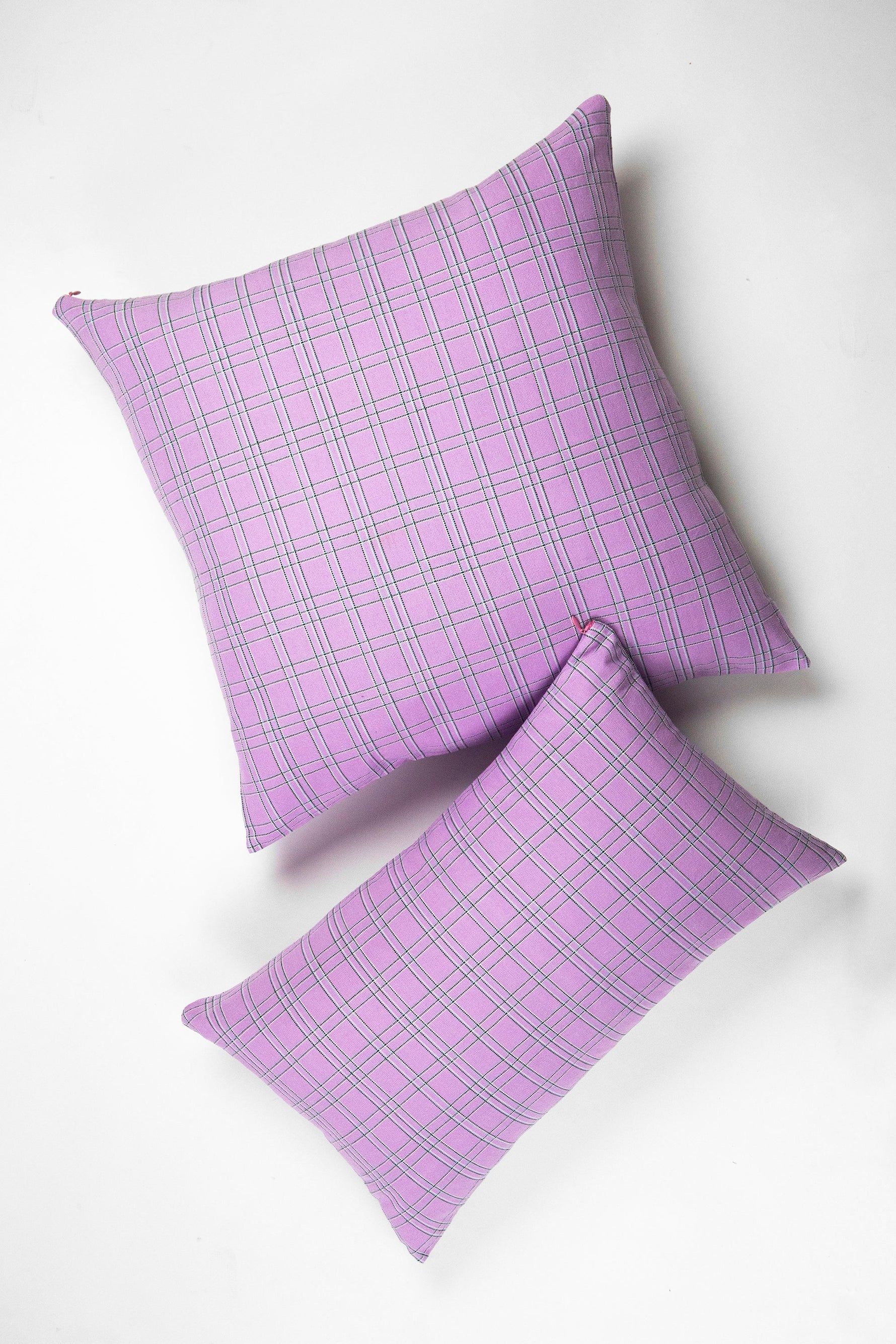 Chiapas Plaid Lilac Pillow
