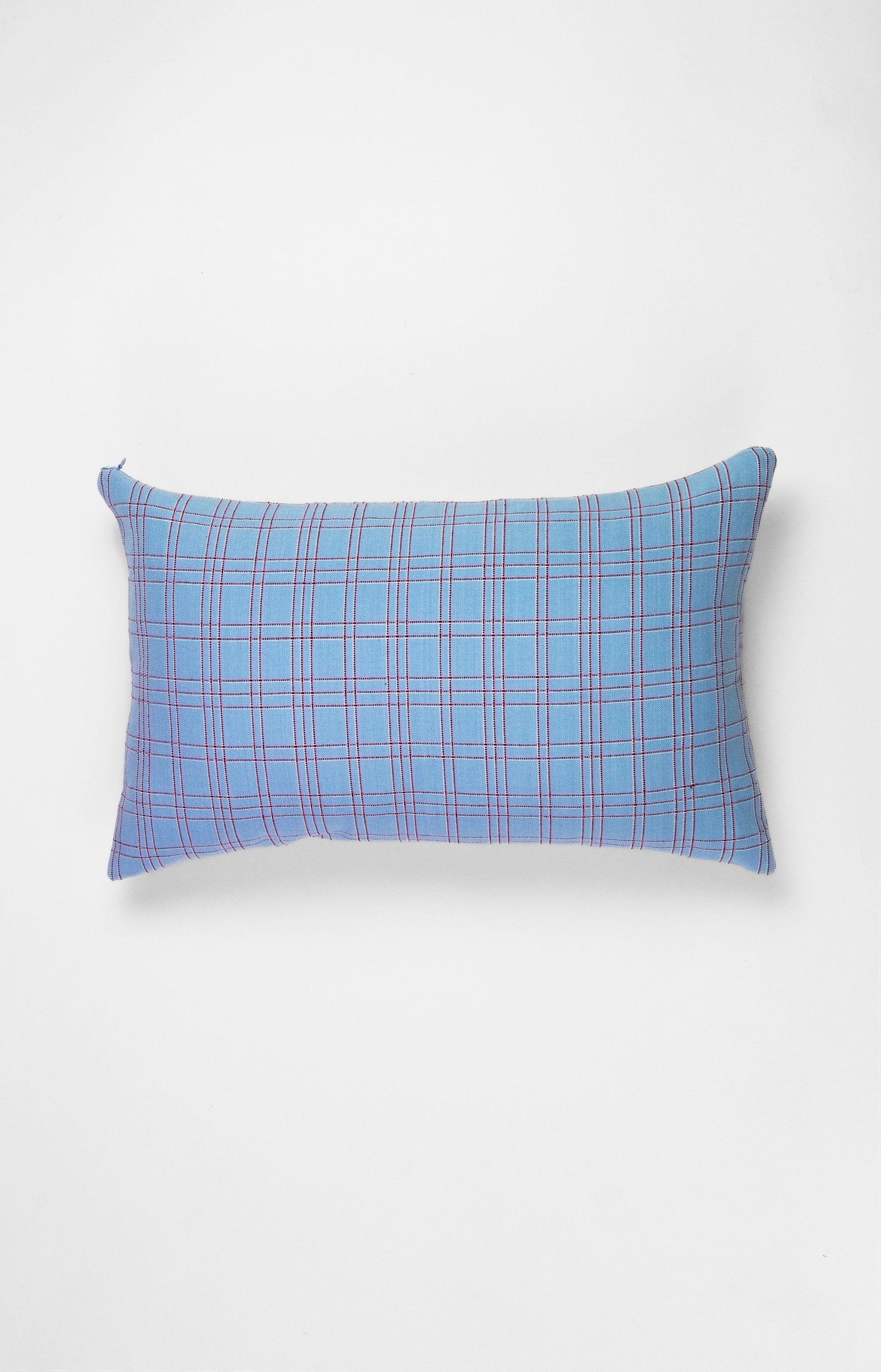 Chiapas Plaid Light Blue Pillow