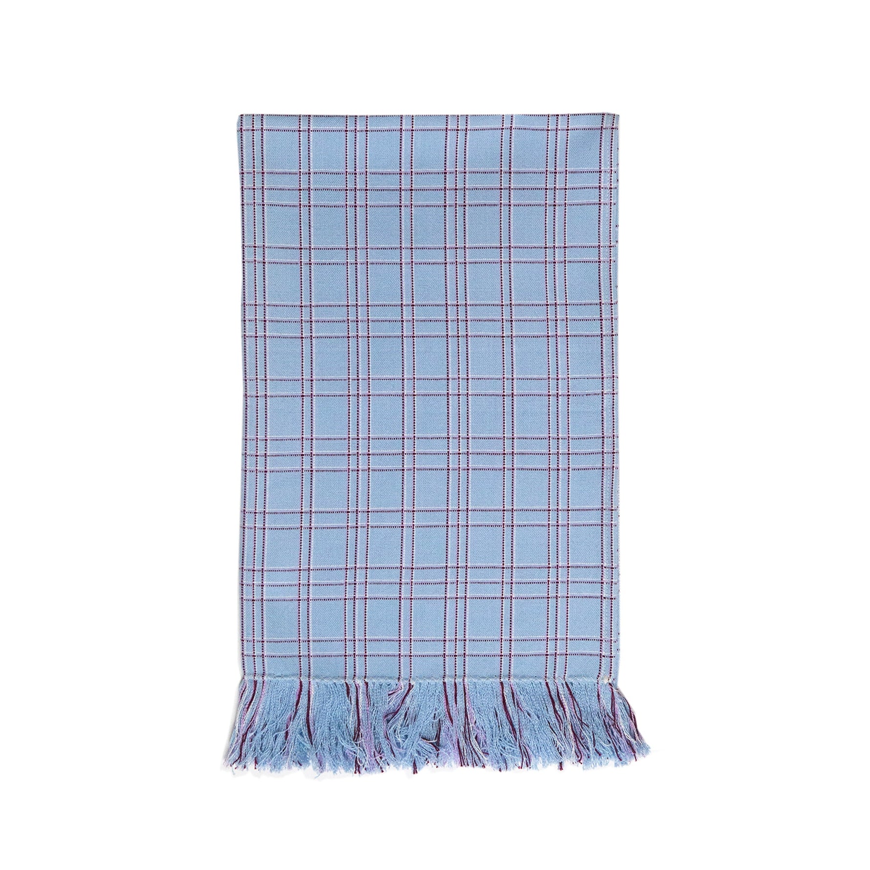 Chiapas Plaid Light Blue Kitchen Towel