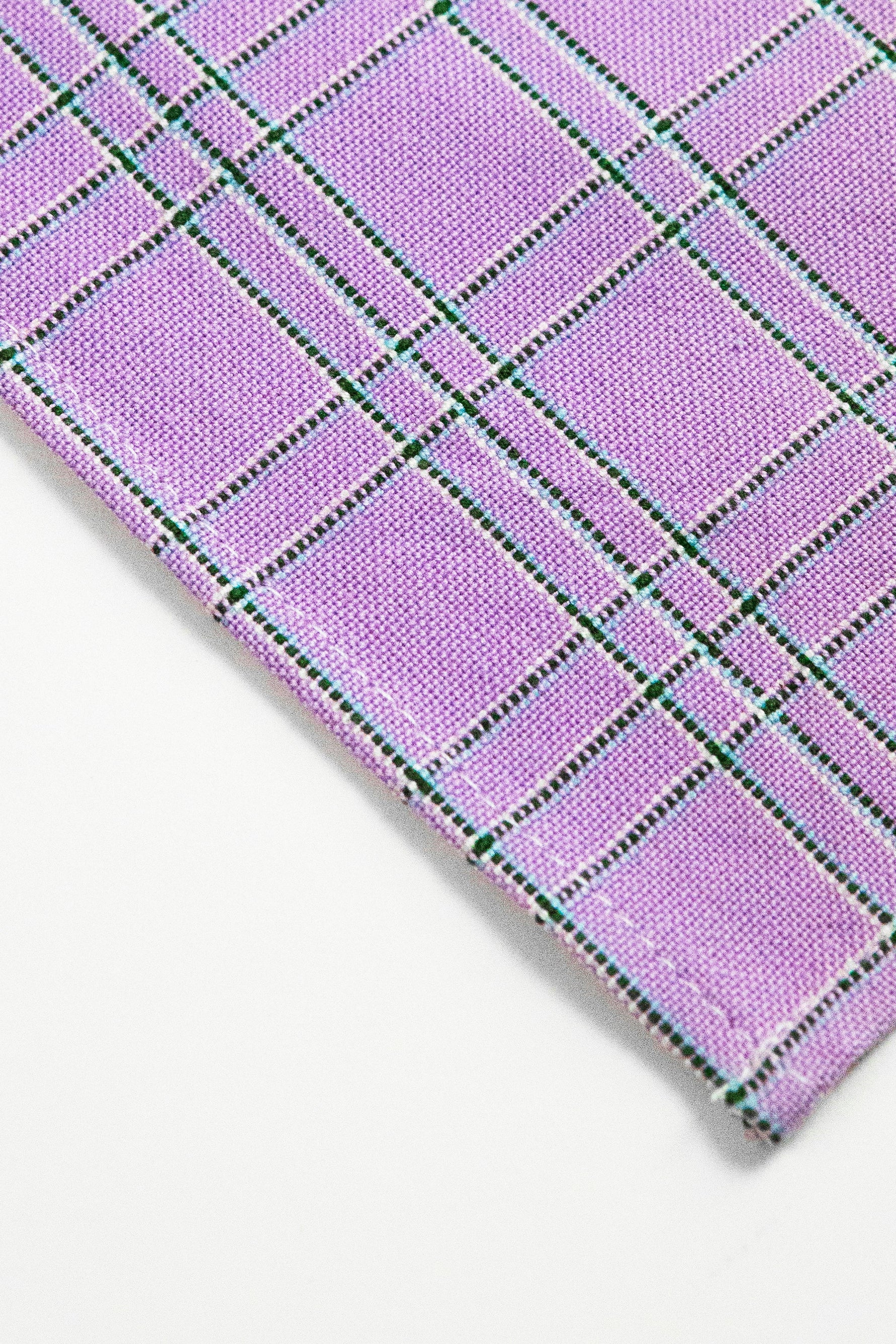 Chiapas Plaid Lilac Table Runner