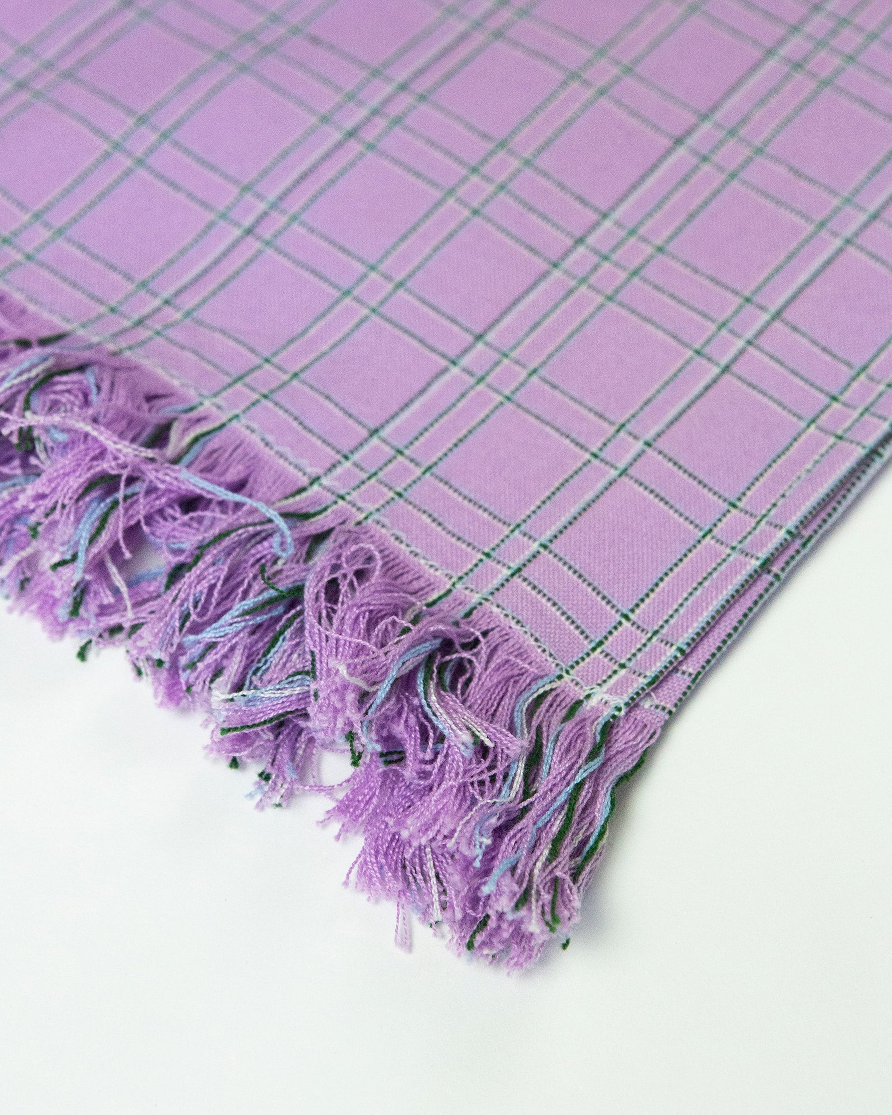 Chiapas Plaid Lilac Kitchen Towel