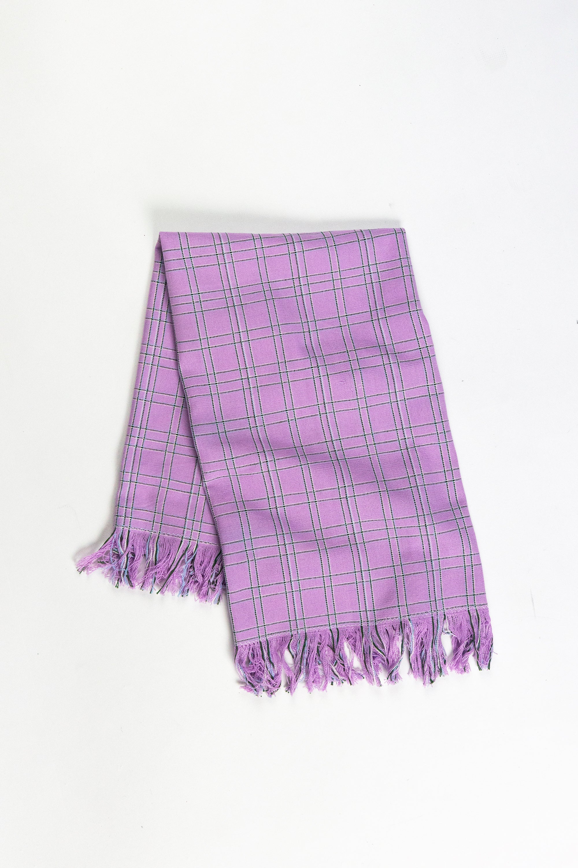 Chiapas Plaid Lilac Kitchen Towel